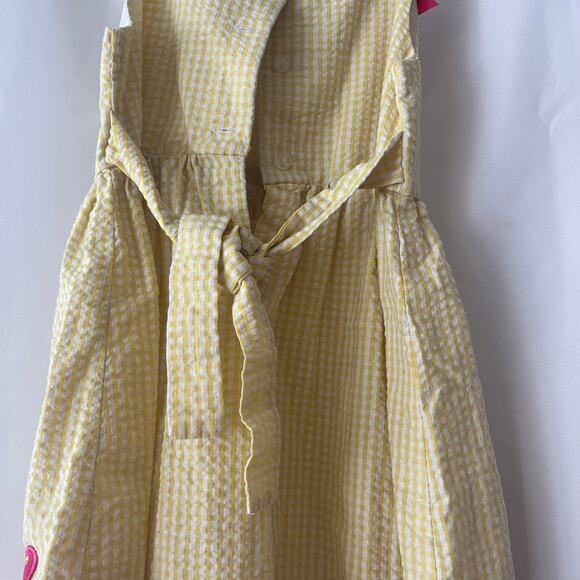 Emily Rose Yellow Gingham Butterfly Sundress Girls Size 5 Ruffle Bow Summer - Picture 6 of 12